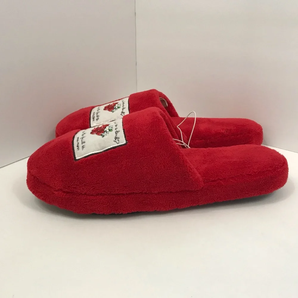 NWOT Fuzzy Red Slippers - Picture 12 of 15